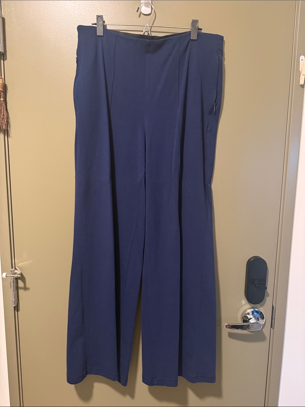 Lands' End Deep Navy Wide-Leg Pull-On Pants